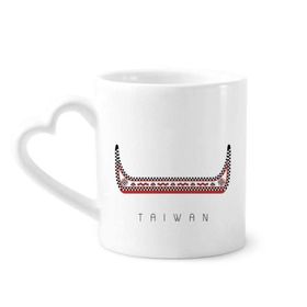Dıythinker 340 ml Kalp Saplı Tayvan Seyahat Ejderha Tekne Çin Kahve Kupaları Seramik Kupa