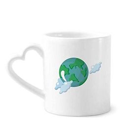 Dıythinker 340 ml Kalp Saplı Universe And Alien Earth Kahve Kupaları Seramik Kupa