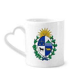 Dıythinker 340 ml Kalp Saplı Uruguay Güney Amerika Ulusal Amblemi Kahve Kupaları Seramik Kupa