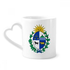 Dıythinker 340 ml Kalp Saplı Uruguay Güney Amerika Ulusal Amblemi Kahve Kupaları Seramik Kupa