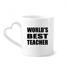 Dıythinker 340 ml Kalp Saplı World's Best Teacher Student Alıntı Kahve Kupaları Seramik Kupa