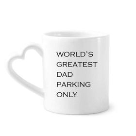 Dıythinker 340 ml Kalp Saplı World's Greatest Dad Babalar Festivali Alıntı Kahve Kupaları Seramik Kupa