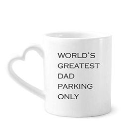 Dıythinker 340 ml Kalp Saplı World's Greatest Dad Babalar Festivali Alıntı Kahve Kupaları Seramik Kupa