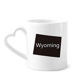 Dıythinker 340 ml Kalp Saplı Wyoming Amerika Birleşik Devletleri Kahve Kupaları Çömlekçilik Seramik Kupa