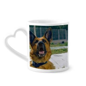 Dıythinker 340 ml Kalp Saplı Yakışıklı Köpek Evcil Hayvan Fotoğrafçılığı Resim Kahve Kupaları Seramik Kupa