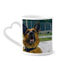 Dıythinker 340 ml Kalp Saplı Yakışıklı Köpek Evcil Hayvan Fotoğrafçılığı Resim Kahve Kupaları Seramik Kupa