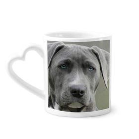 Dıythinker 340 ml Kalp Saplı Yakışıklı Köpek Evcil Hayvan Resim Kahve Kupaları Seramik Kupa