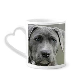 Dıythinker 340 ml Kalp Saplı Yakışıklı Köpek Evcil Hayvan Resim Kahve Kupaları Seramik Kupa