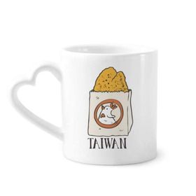 Dıythinker 340 ml Kalp Saplı Yılan Yiyecek Kızarmış Tavuk Tayvan Kahve Kupaları Seramik Kupa
