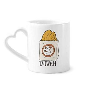 Dıythinker 340 ml Kalp Saplı Yılan Yiyecek Kızarmış Tavuk Tayvan Kahve Kupaları Seramik Kupa