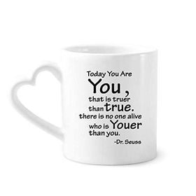 Dıythinker 340 ml Kalp Saplı You True Youer Alıntılı Kahve Kupaları Seramik Kupa
