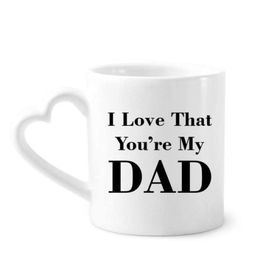 Dıythinker 340 ml Kalp Saplı You're My Dad Babalar Festivali Alıntı Kahve Kupaları Seramik Kupa