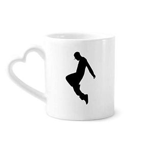 Dıythinker 340 ml Kalp Saplı Zıplama Dansçı Hip Hop Spor Kahve Kupaları Seramik Kupa