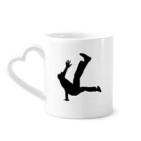 Dıythinker 340 ml Kalp Saplı Zıplama Dansçı Hip Hop Spor Kahve Kupaları Seramik Kupa