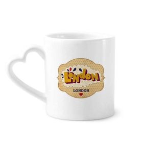 Dıythinker 340 ml Şemsiye İngiltere Londra Damgası İngiliz Seramik Kalp Saplı Kupa