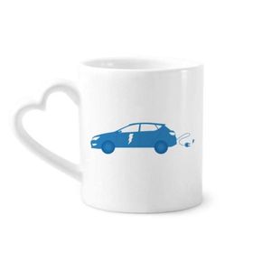 Dıythinker 340 ml Şimşek Enerji Araçları Çevreyi Korur Seramik Kalp Saplı Kupa