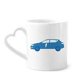 Dıythinker 340 ml Şimşek Enerji Araçları Çevreyi Koruyan Seramik Kalp Saplı Kupa
