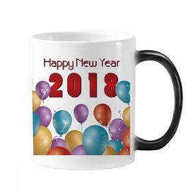 Dıythinker 350 ml 2018 Balon Köpeğin Yılı Mutlu Yıllar Değişen Renk Kupa