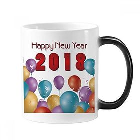 Dıythinker 350 ml 2018 Balon Köpeğin Yılı Mutlu Yıllar Değişen Renk Kupa