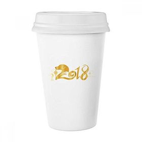 Dıythinker 350 ml 2018 Yeni Yıl Mutlu Kırmızı Çin Köpek Korusun Klasik Kupa