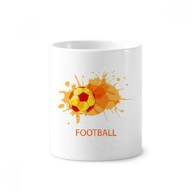 Dıythinker 350 ml 9x8 cm Beyaz Futbol turuncu Spor Seramik Kupa