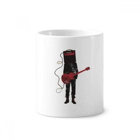 Dıythinker 350 ml 9x8 cm Beyaz Gitar Müzik Enstrümanları Çılgın Adam Seramik Kupa