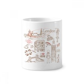 Dıythinker 350 ml 9x8 cm Beyaz I Love London Britain Big Ben Otobüs Seramik Kupa