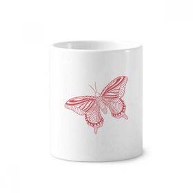 Dıythinker 350 ml 9x8 cm Beyaz Pembe Kelebek Uçurtma Seramik Kupa