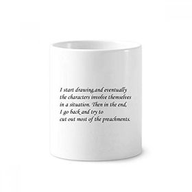Dıythinker 350 ml 9x8 cm Beyaz People Are Learn From Statuation Seramik Kupa