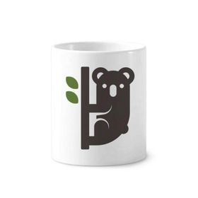 Dıythinker 350 ml 9x8 cm Beyaz Silüeti Avustralya Koala ve Okalipt Seramik Kupa