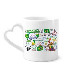 Dıythinker 350 ml Adventure Life Brezilya Seyahat Brezilya Kupaları Seramik Kupa