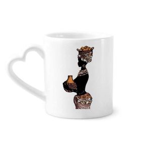 Dıythinker 350 ml Afrika İlkel Aborijin Siyah Kupaları Seramik Kupa