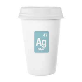 Dıythinker 350 ml Ag Gümüş Kimyasal Element Bilim Klasik Kupa Beyaz Çömlekçilik Seramik Kupa