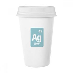 Dıythinker 350 ml Ag Gümüş Kimyasal Element Bilim Klasik Kupa Beyaz Çömlekçilik Seramik Kupa