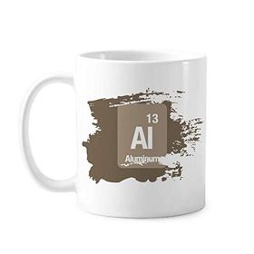 Dıythinker 350 ml Al Alüminyum Kimyasal Element Kimya Boya Fırçası Kupa Beyaz Seramik Kupa
