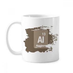 Dıythinker 350 ml Al Alüminyum Kimyasal Element Kimya Boya Fırçası Kupa Beyaz Seramik Kupa