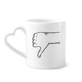 Dıythinker 350 ml Alay Jest Çizgi Çizim Desenli Kupaları Seramik Kupa