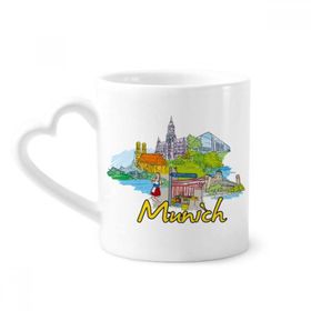 Dıythinker 350 ml Almanya Münih Kent Simgesi Mimari Kupaları Seramik Kupa