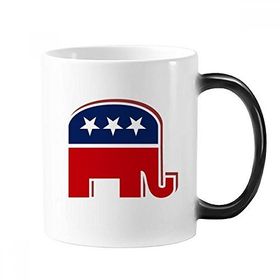 Dıythinker 350 ml America Amerika Birleşik Devletleri Fil Amblemi Cumhuriyet Parti Değişen Renk Kupa