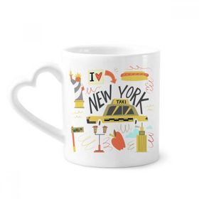 Dıythinker 350 ml America New York City Liberty İllistration Kupaları Seramik Kupa Seramik Kupa