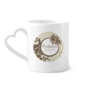 Dıythinker 350 ml Antik Gül Bitki Çiçek Desenli Kupaları Seramik Kupa