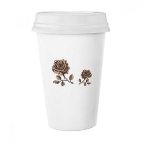 Dıythinker 350 ml Antik Gülrengi Çiçek Bitki Klasik Kupa