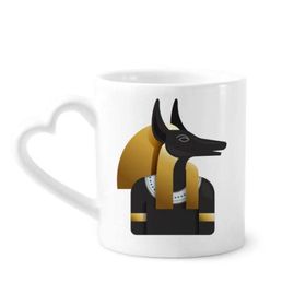 Dıythinker 350 ml Antik Mısır Anubis Sanat Desenli Kupaları Seramik Kupa