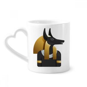 Dıythinker 350 ml Antik Mısır Anubis Sanat Desenli Kupaları Seramik Kupa