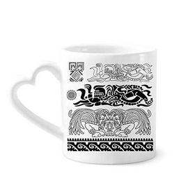 Dıythinker 350 ml Antik Mısır Soyut Sanat Dekoratif Desenli Kupaları Seramik Kupa