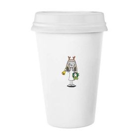Dıythinker 350 ml Antlers Bastet Bell Garland Klasik Kupa Beyaz Çömlekçilik Seramik Kupa