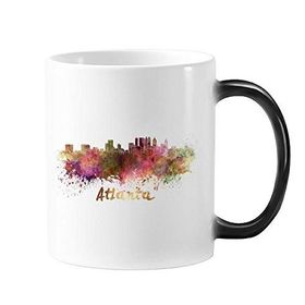 Dıythinker 350 ml Atlanta America Country City Suluboya İllüstrasyon Değişen Renk Kupa