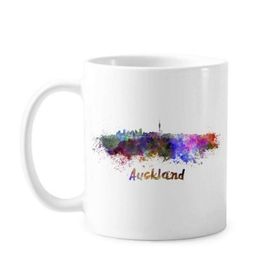 Dıythinker 350 ml Auckland Yeni Zelanda Country City Suluboya İllüstrasyon Klasik Kupa