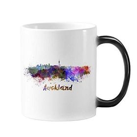 Dıythinker 350 ml Auckland Yeni Zelanda Ülke Şehri Suluboya İllüstrasyon Renk Kupa