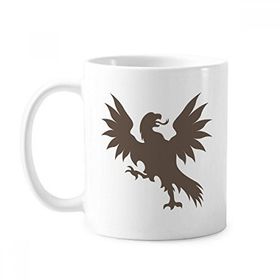 Dıythinker 350 ml Avrupa Hayvanları Ulusal Amblem Akbaba Klasik Beyaz Çömlek Seramik Saplı Kupa